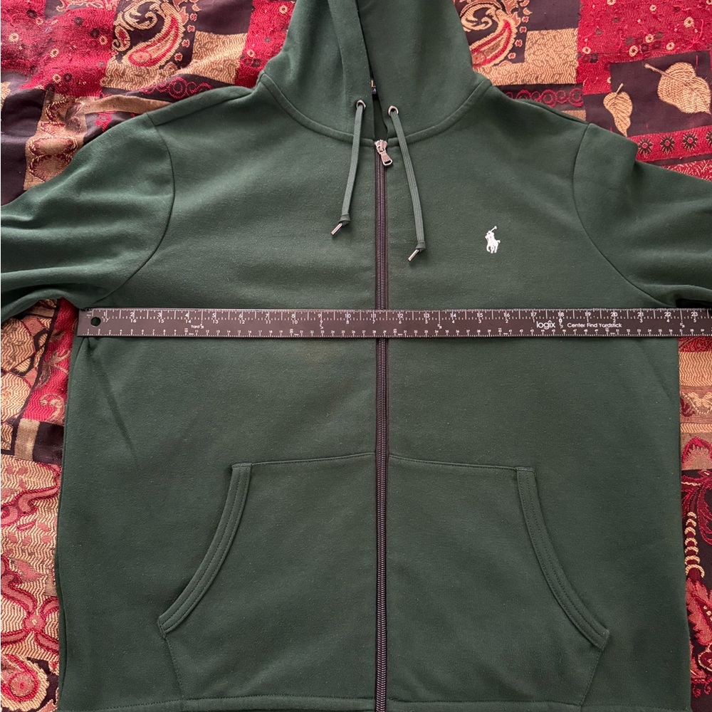 Polo Ralph Lauren Double-Knit Dark Forest Green Zip Up Hoodie - Picture 3 of 7